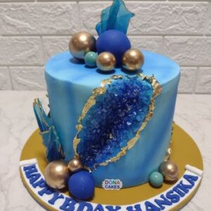 luxury geode marble theme designer cake in Chennai